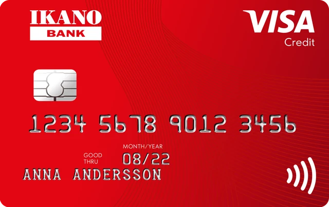 Ikano Bank Visa kreditkort, kortets forside