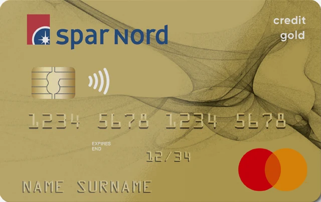 Spar Nord Mastercard Gold, kortets forside